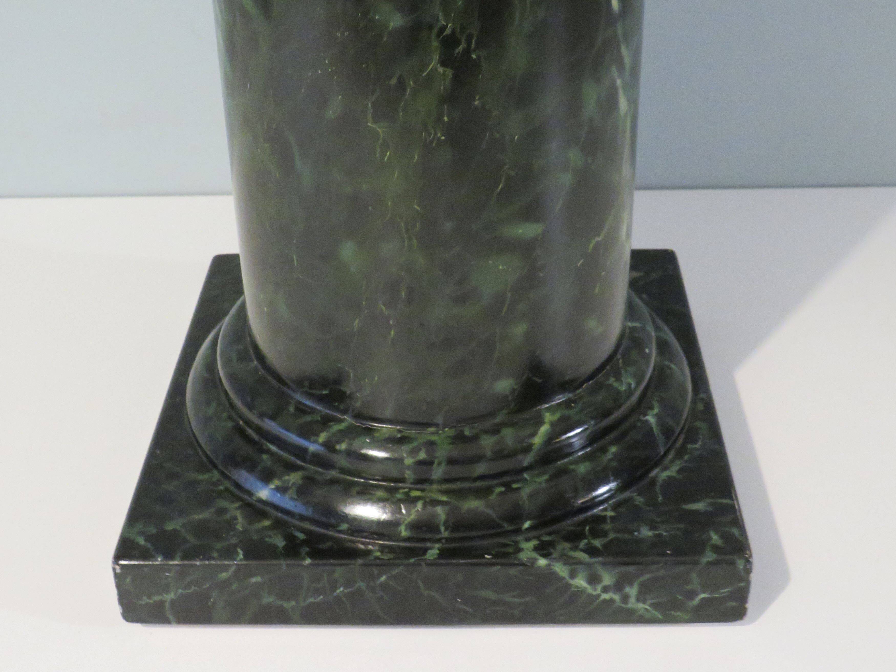 Faux marble column, base, mid-20th century.