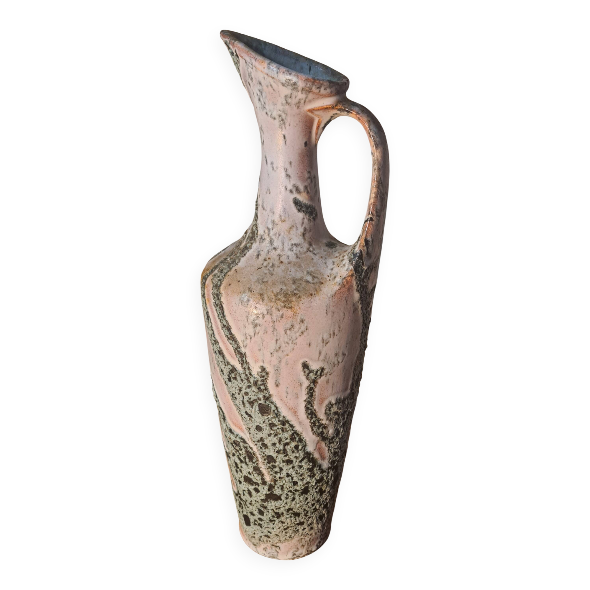 Vase, glazed ceramic, fat lava, signed bruno dose40, design 50s/60s