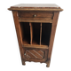 Wooden bedside table with book storage
