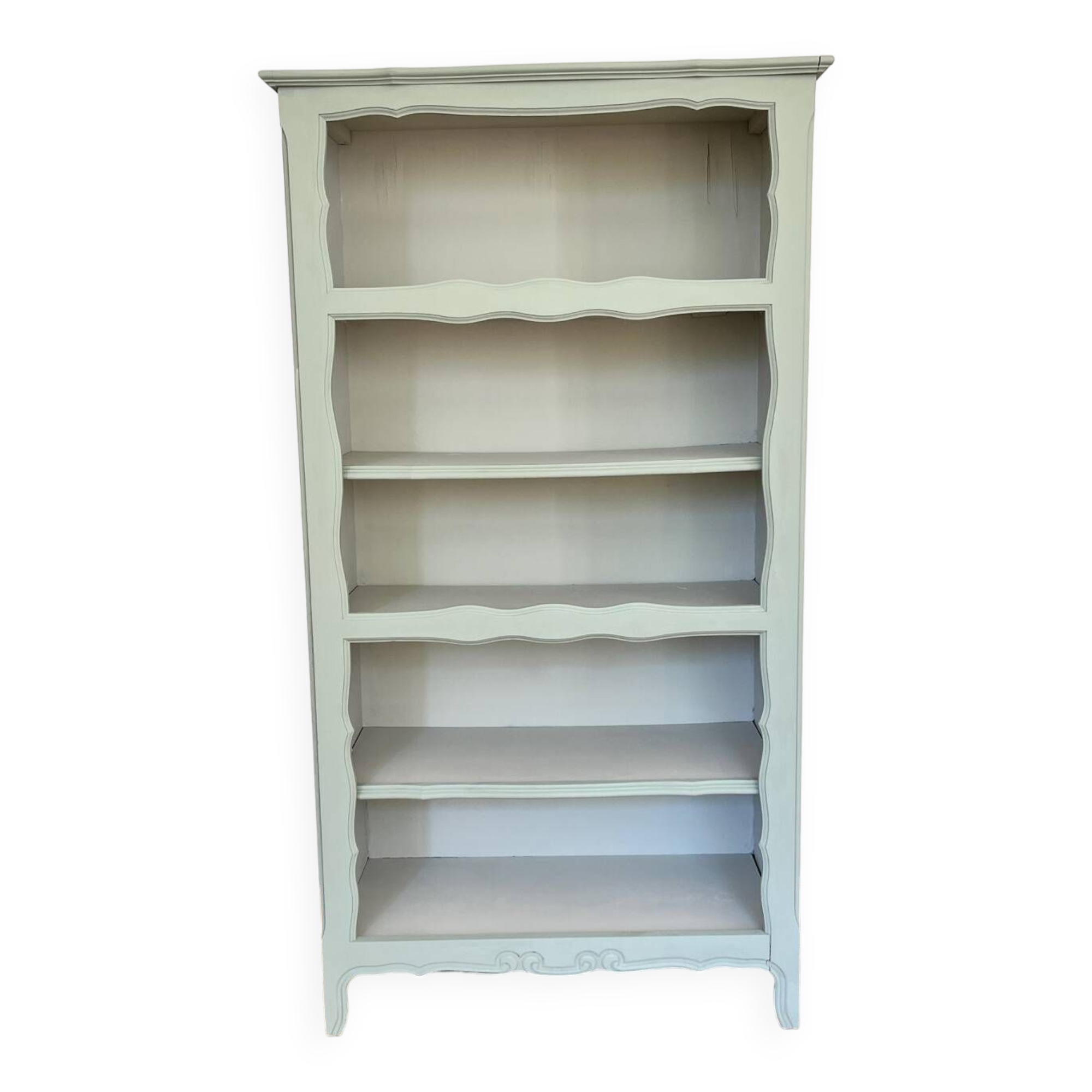 Large Celadon Green & Almond Milk Bookcase