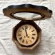 Horloge ancienne œil de bœuf bois et nacre