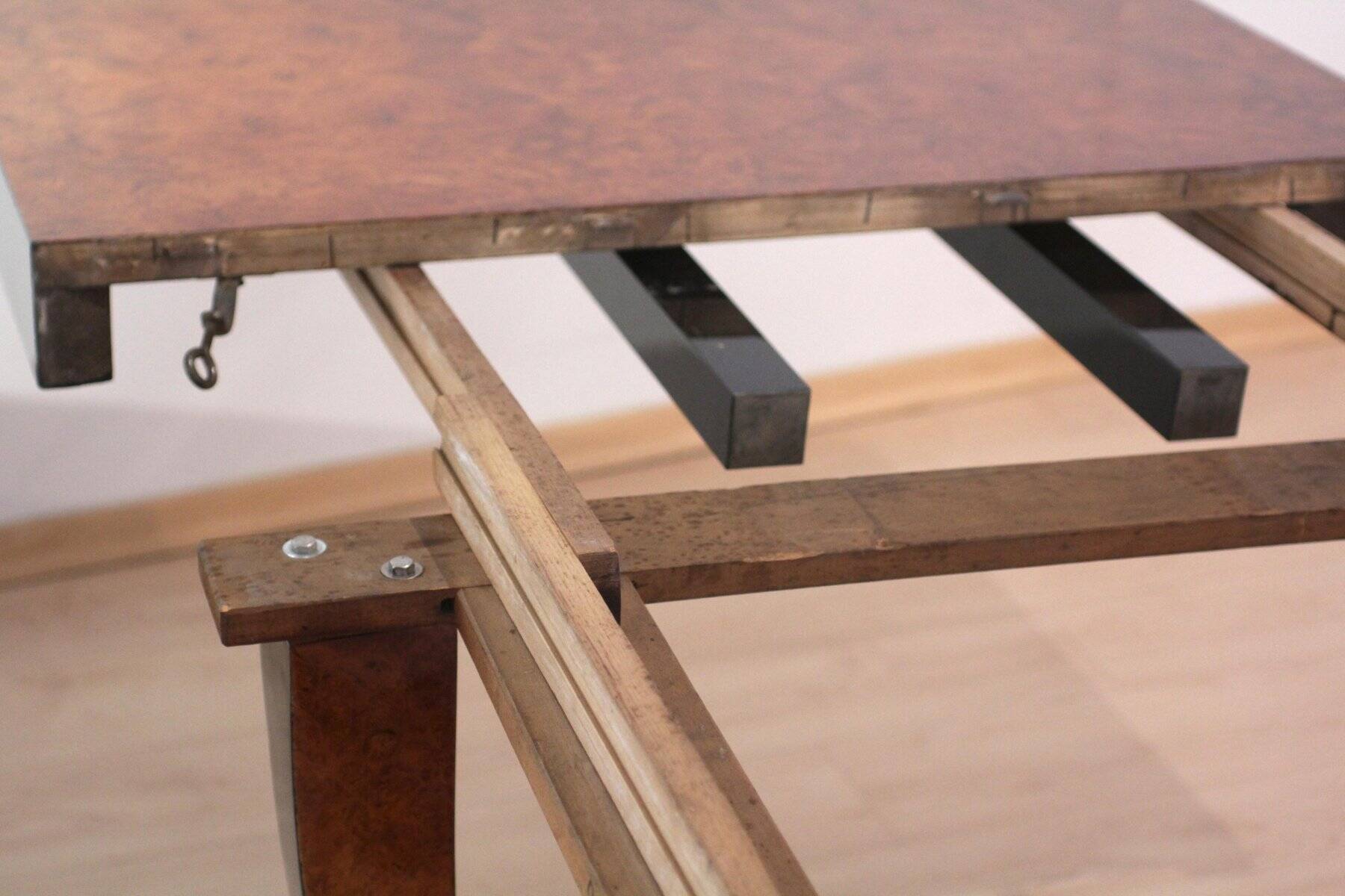 Expandable Art Deco Dining Table, Thuja Roots, Lacquered, France, circa 1930
