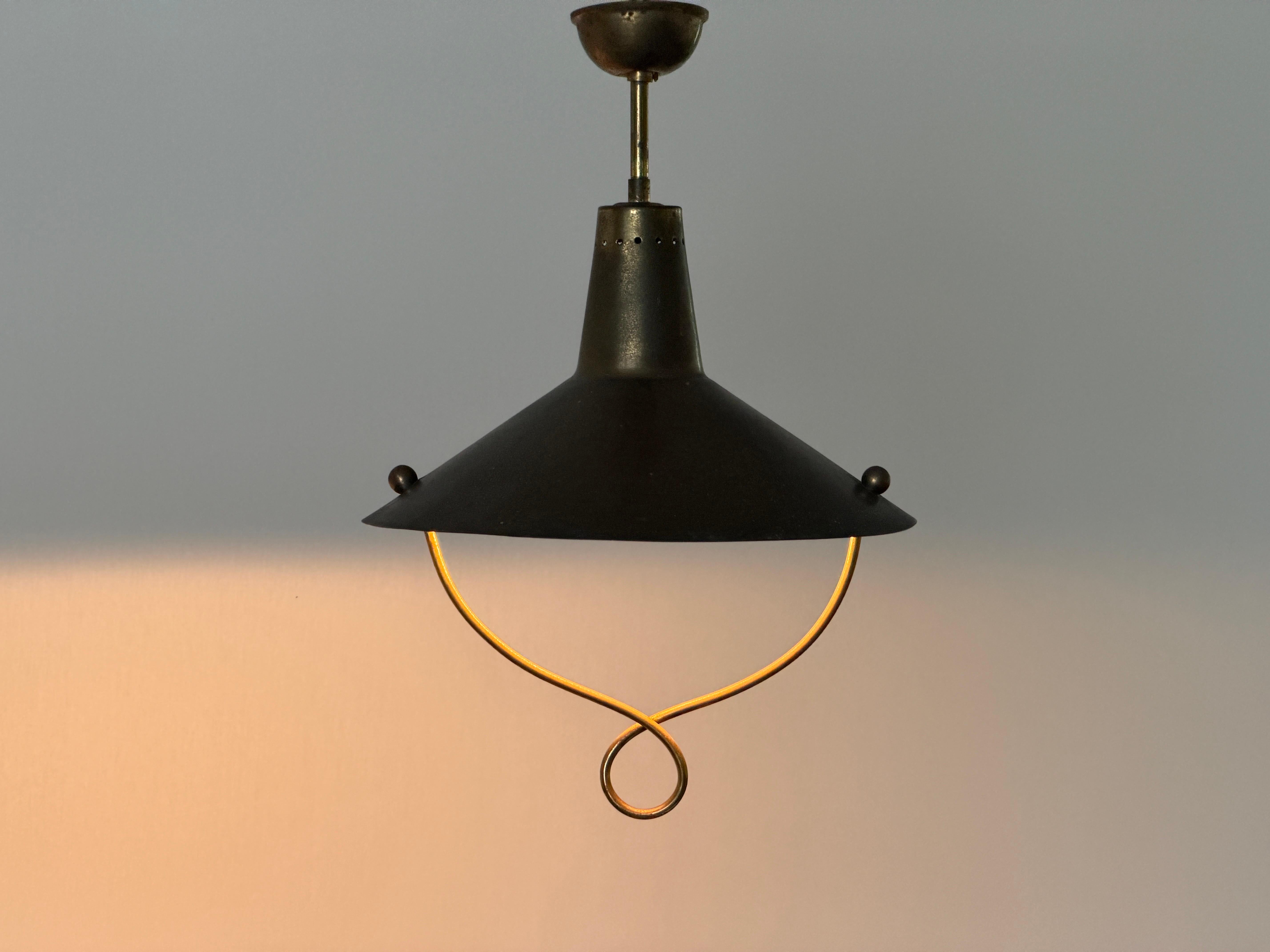 Modern brass ceiling light from the mid-century, 1950s, Italy.