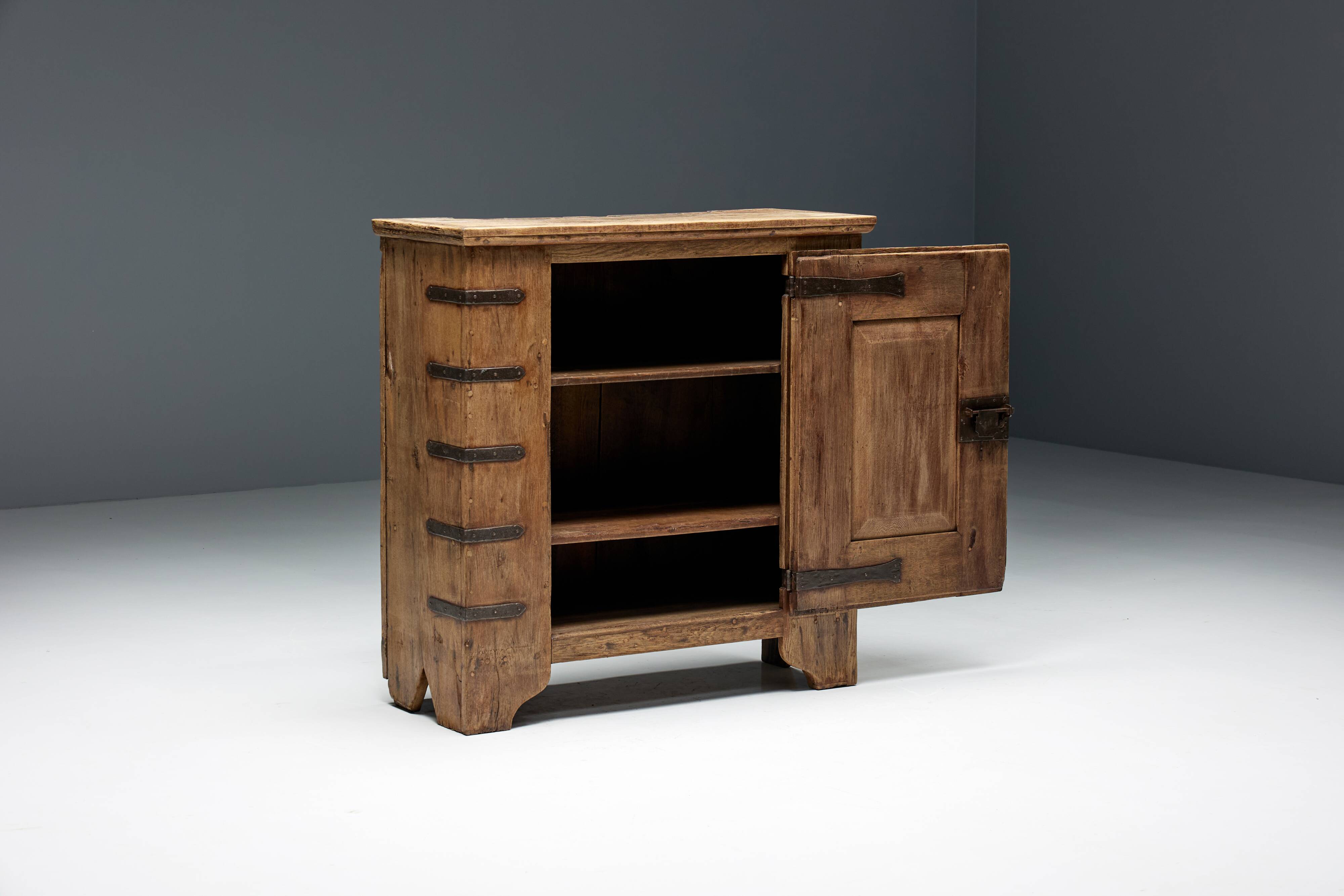 Brutalist Folk Art Cabinet, Spain, 18th Century