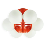 Large Space Age Sputnik Opal Glass Ceiling Light from Kaiser, Germany, 60s