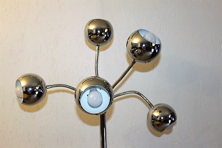 Lampadaire space age 5 feux eye ball articulés
