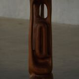 Large wooden sculpture "Woman" by Ole Wettergren, Danish modern, 1970s.