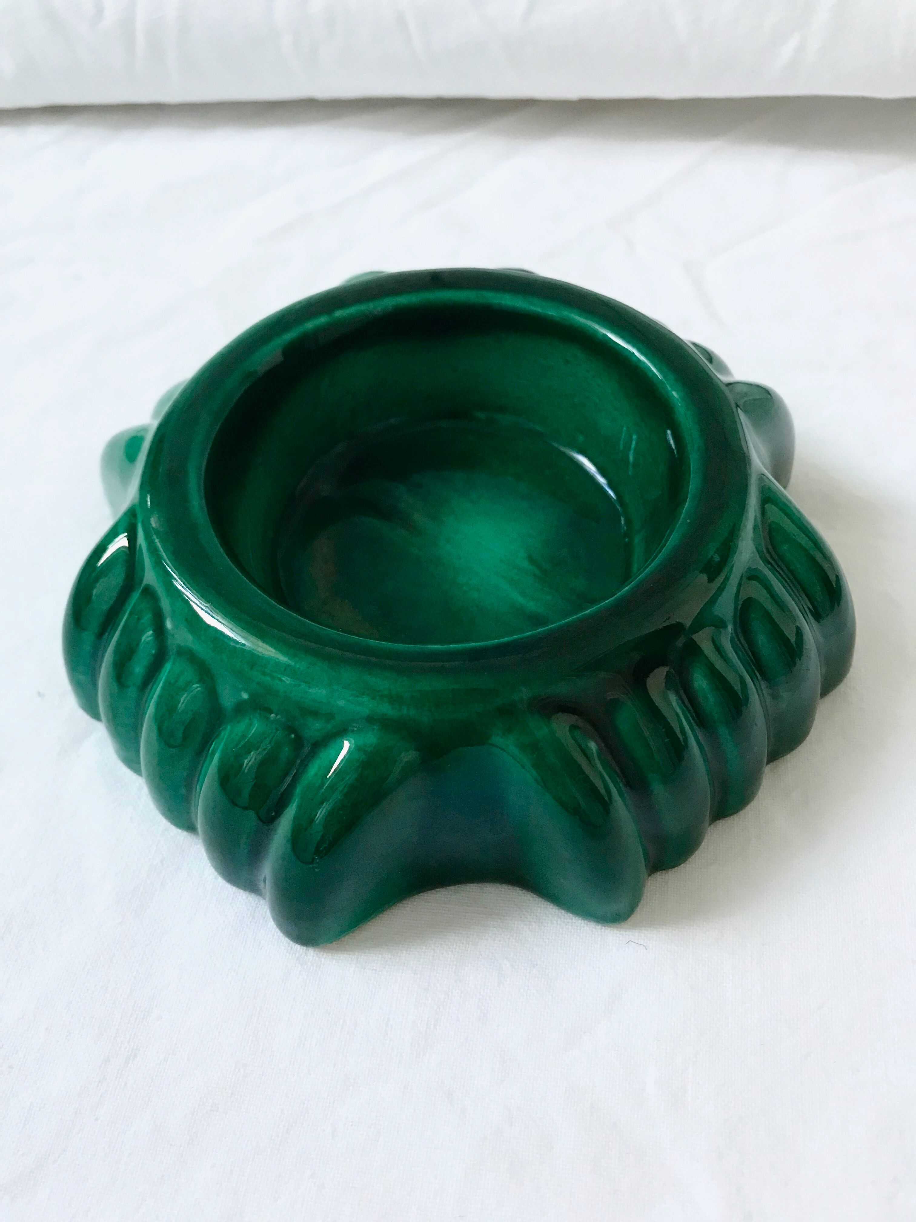 Green art déco ashtray