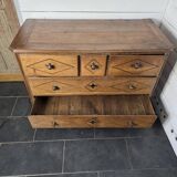 19th century solid oak chest of drawers