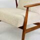 Armchair 'Lis', 1970s beige boucle design by Henryk Lis - natural wood