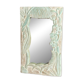 Carved wooden mirror