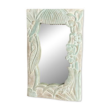 Miroir en bois sculpté