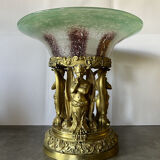 Centerpiece / Especially table with mythological characters in gilded bronze Empire era
