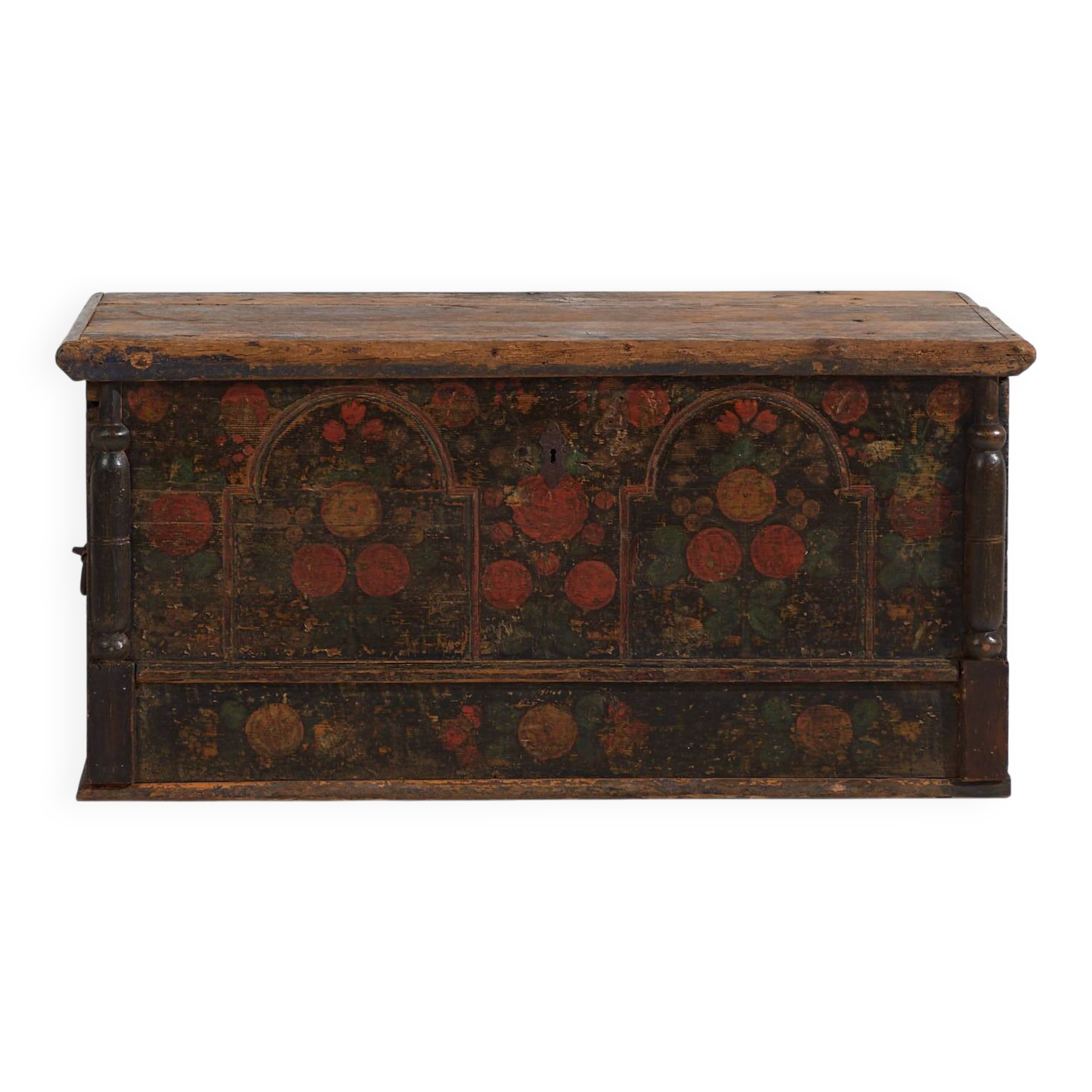 Antique folk art style trunk (1838) #46