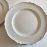 Set 10 plates with godrons in English iron earth 1950