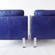 De Sede DS118 pair of blue leather club chairs