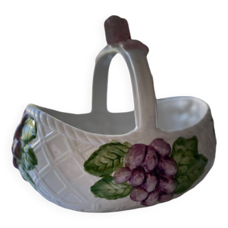 Large basket, ceramic planter, slip.