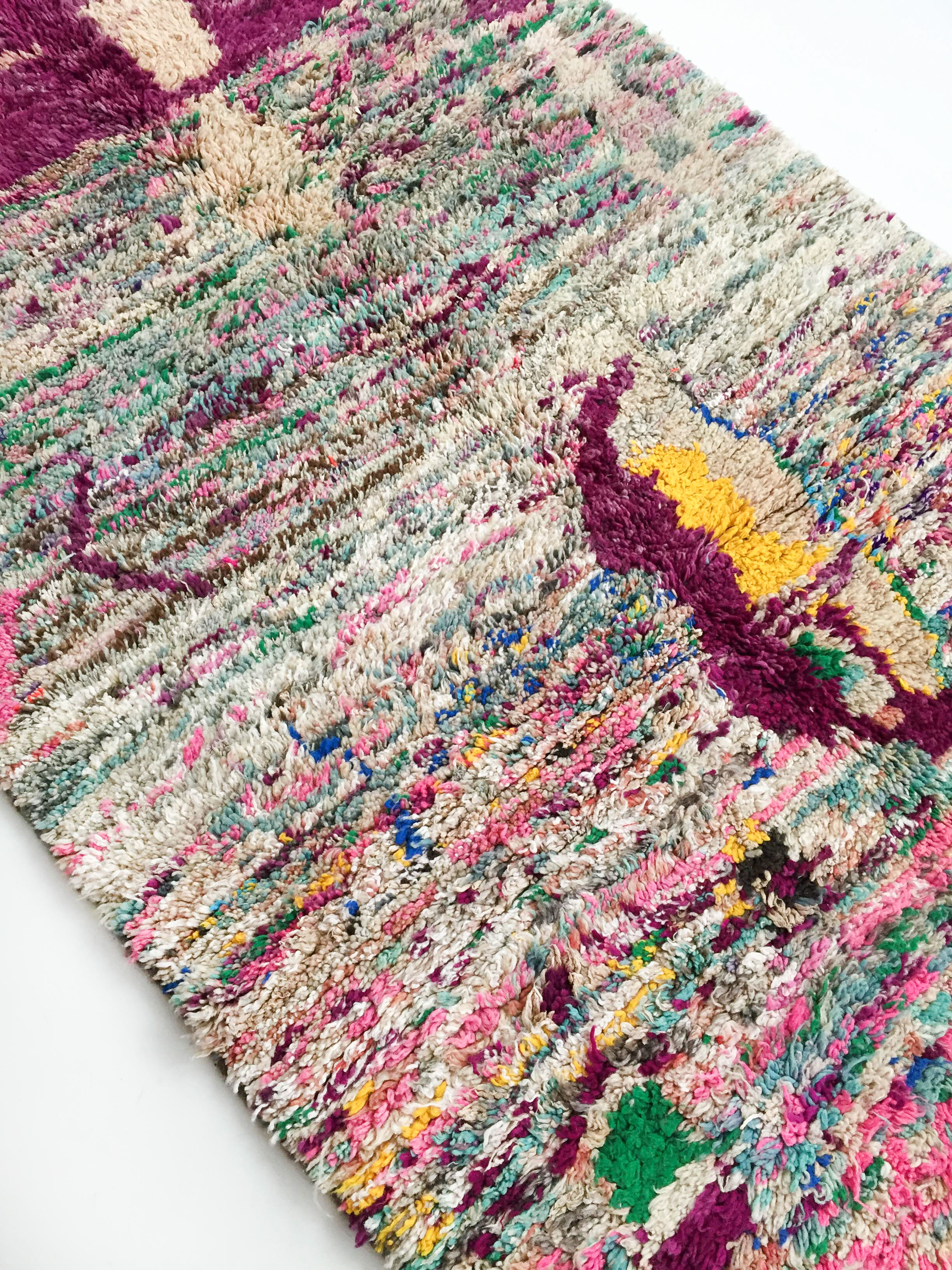 Berber carpet Boujaad mottled multicolored 245x154cm