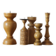 Bougeoirs scandinaves en bois, lot de 5