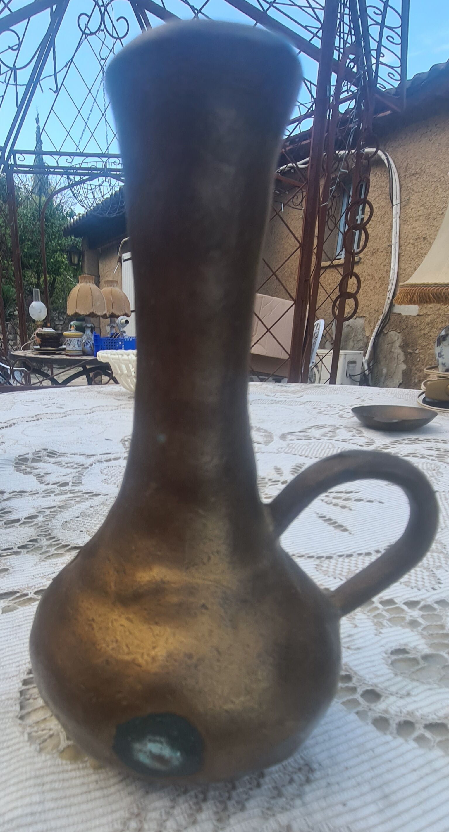 Massive brass vase