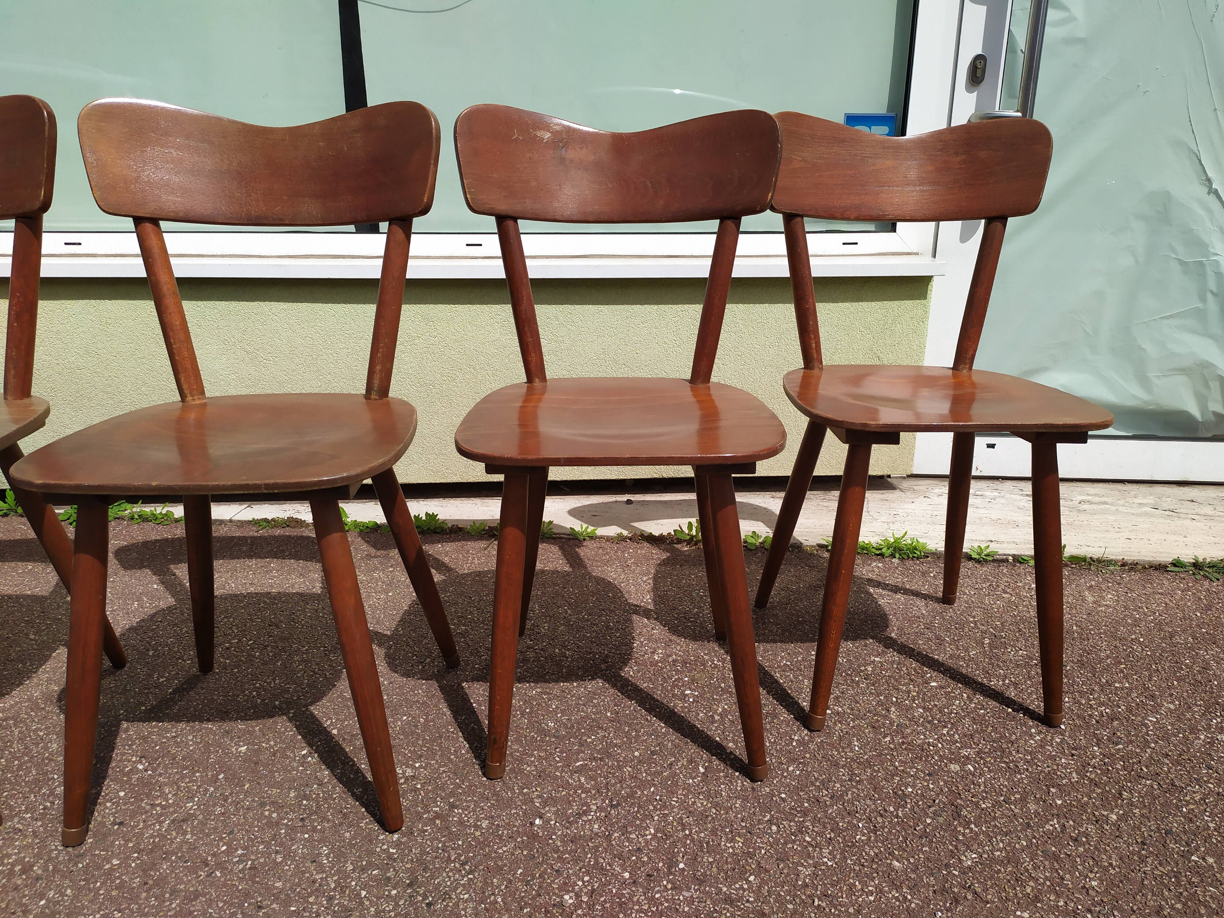 Lot of 6 wooden bistro chairw German