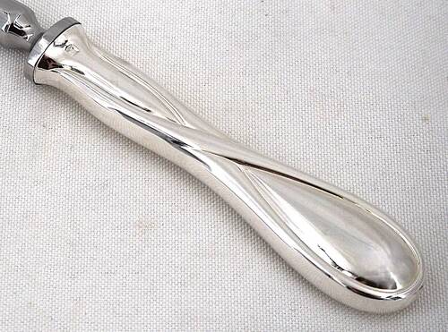 Christofle Galea serving fork, stew, carving silver-plated metal, perfect condition.