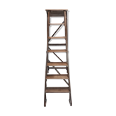 Old wooden stepladder six steps