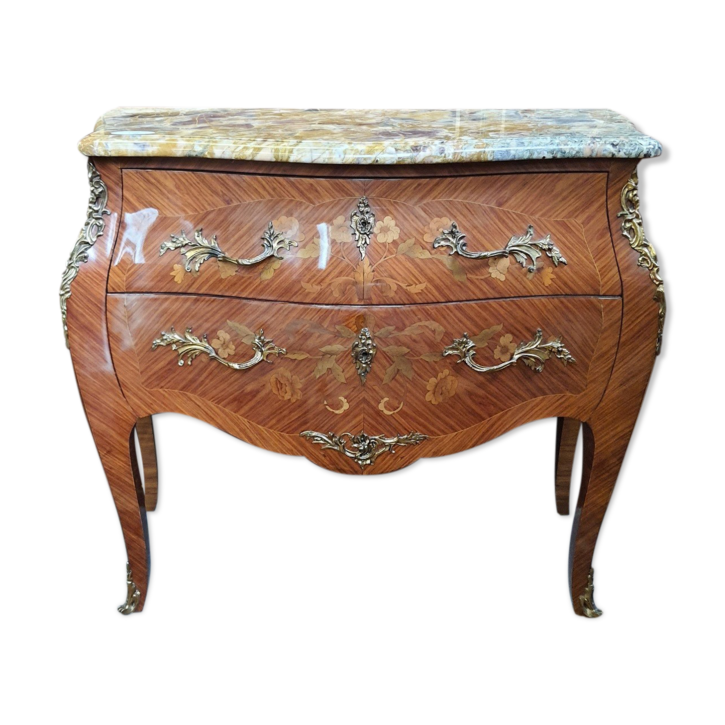 Louis XV-style dresser in marquetry
