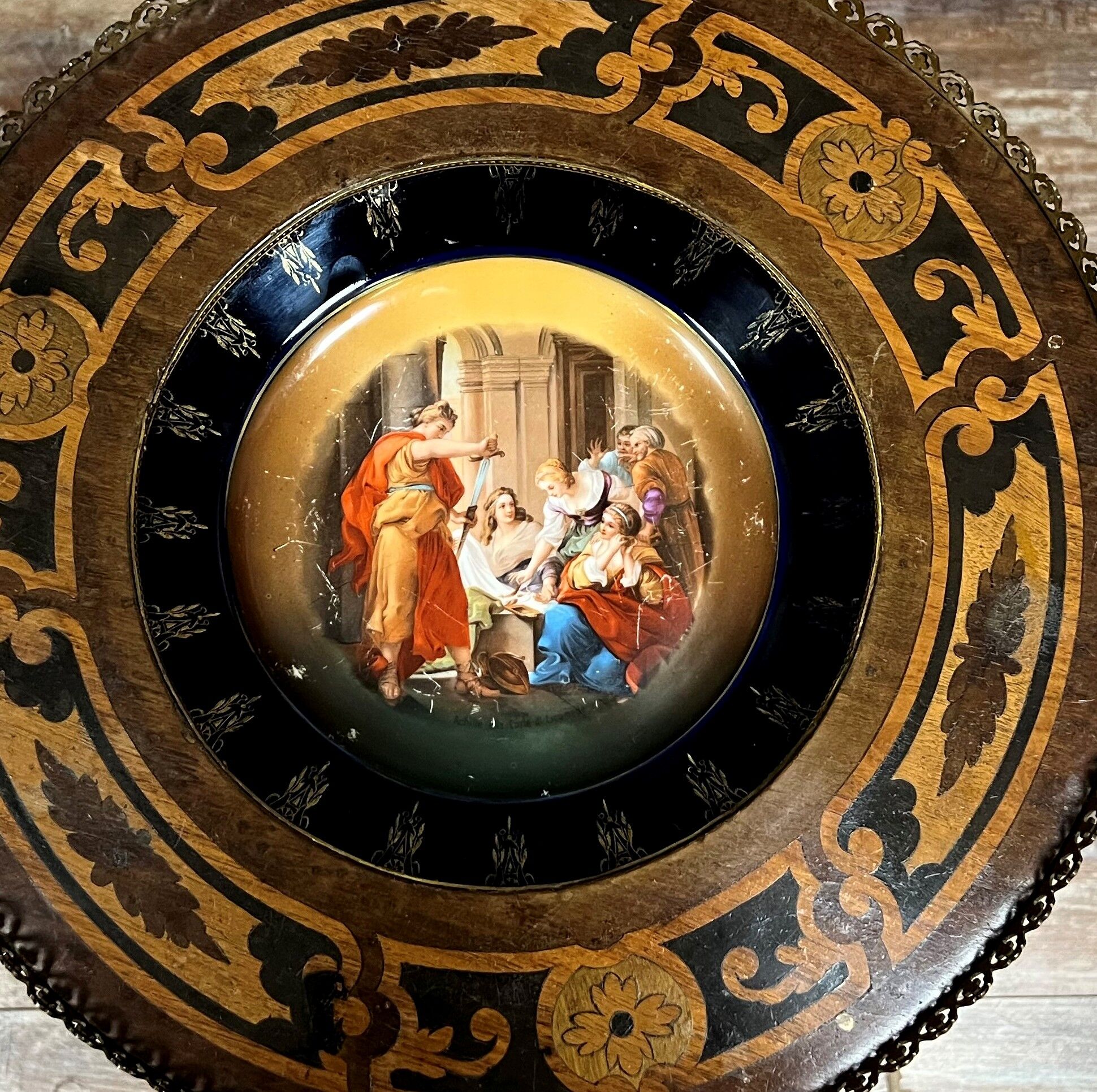 Napoleon III era ceremonial table in Boulle marquetry around 1850