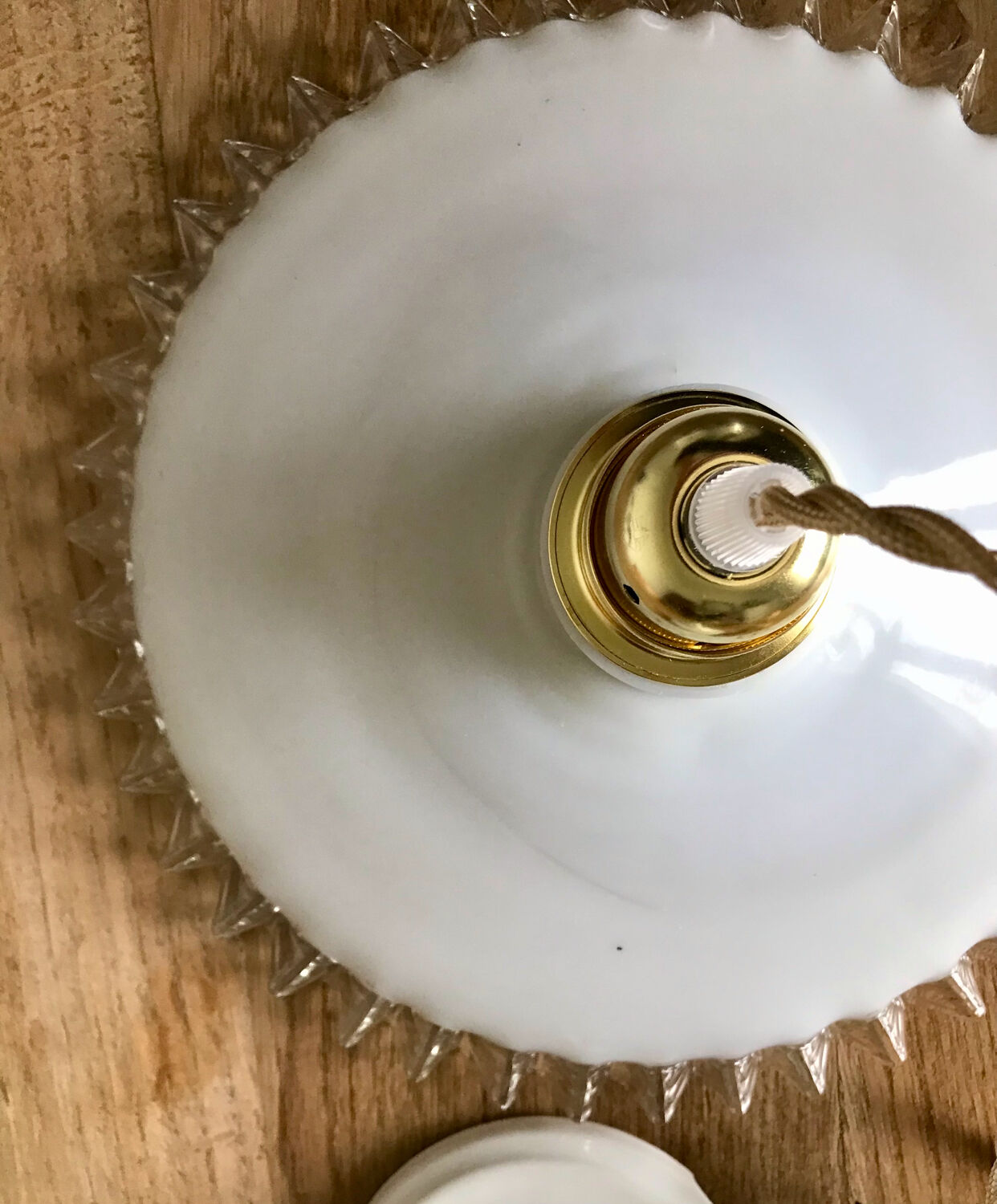 Vintage opaline pendant lamp