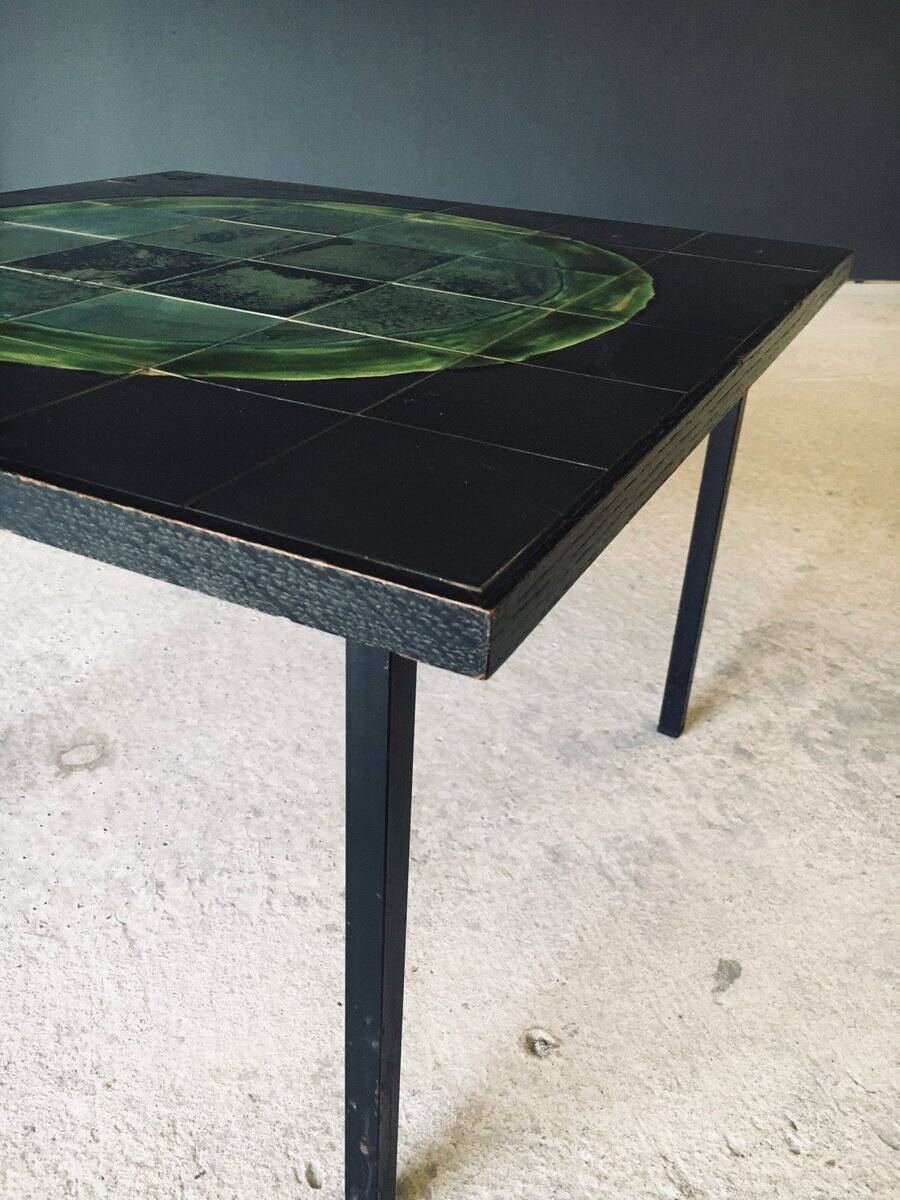 Mid-Century Studio Ceramic Tile Coffee Table, Belgium, 1960s