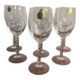 6 crystal wine and water stemmed glasses Fleury model
