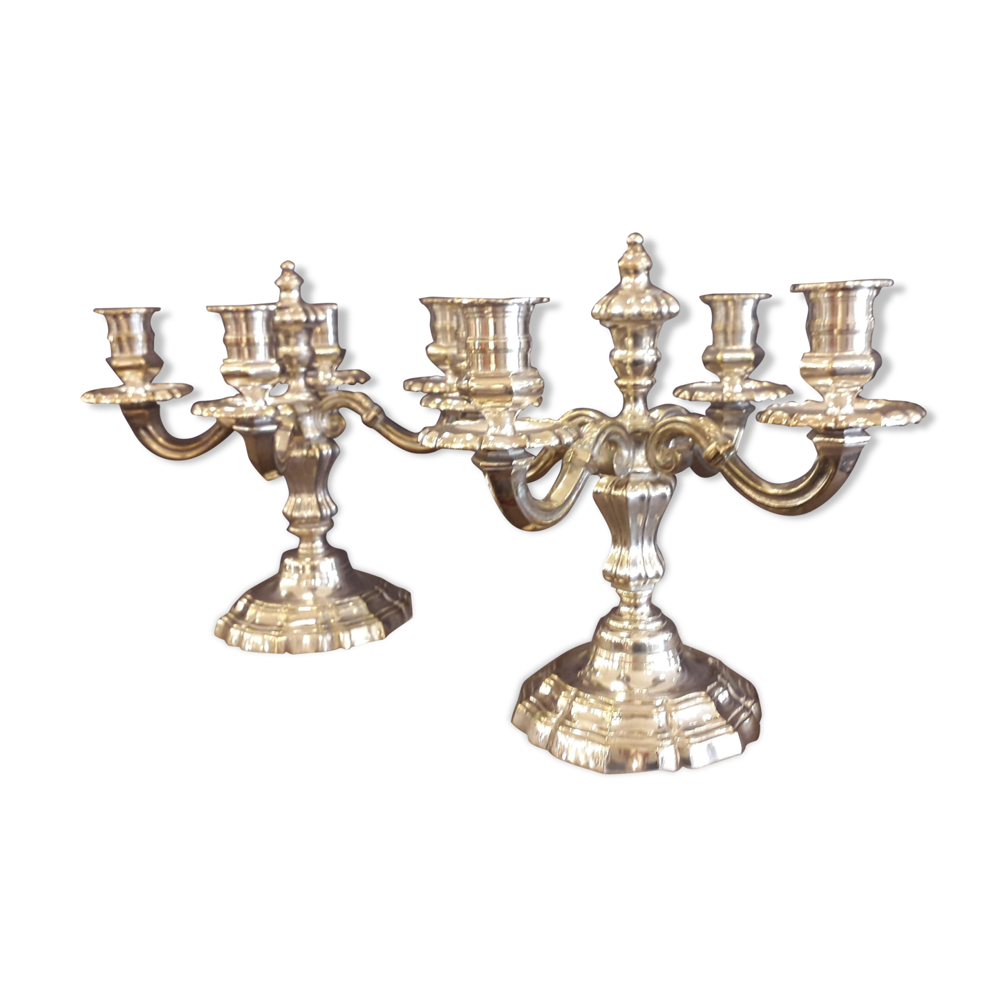 Old silver bronze chandeliers