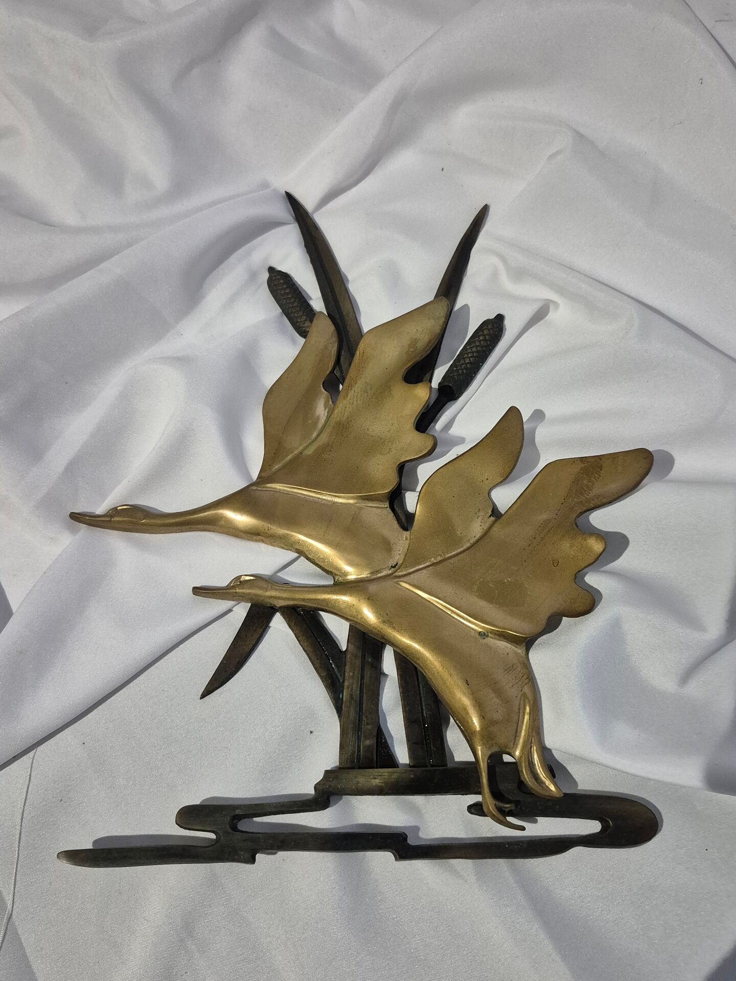 Hollywood regency brass wall sculpture birds