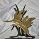 Hollywood regency brass wall sculpture birds