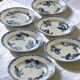 Assiettes plates oiseaux du XIXe siècle terre de fer signées Onnaing