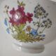 Large light grey speckled earthenware bowl with floral decoration – 1960s–1970s