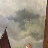 Marine on wood panel