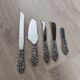 Set of 5 vintage silver-plated metal kitchen utensils