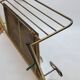 Coat rack with 4 hooks with shelf and vintage mirror in golden metal