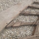 Old oak staircase balustrade with Louis XIII scrolled balusters