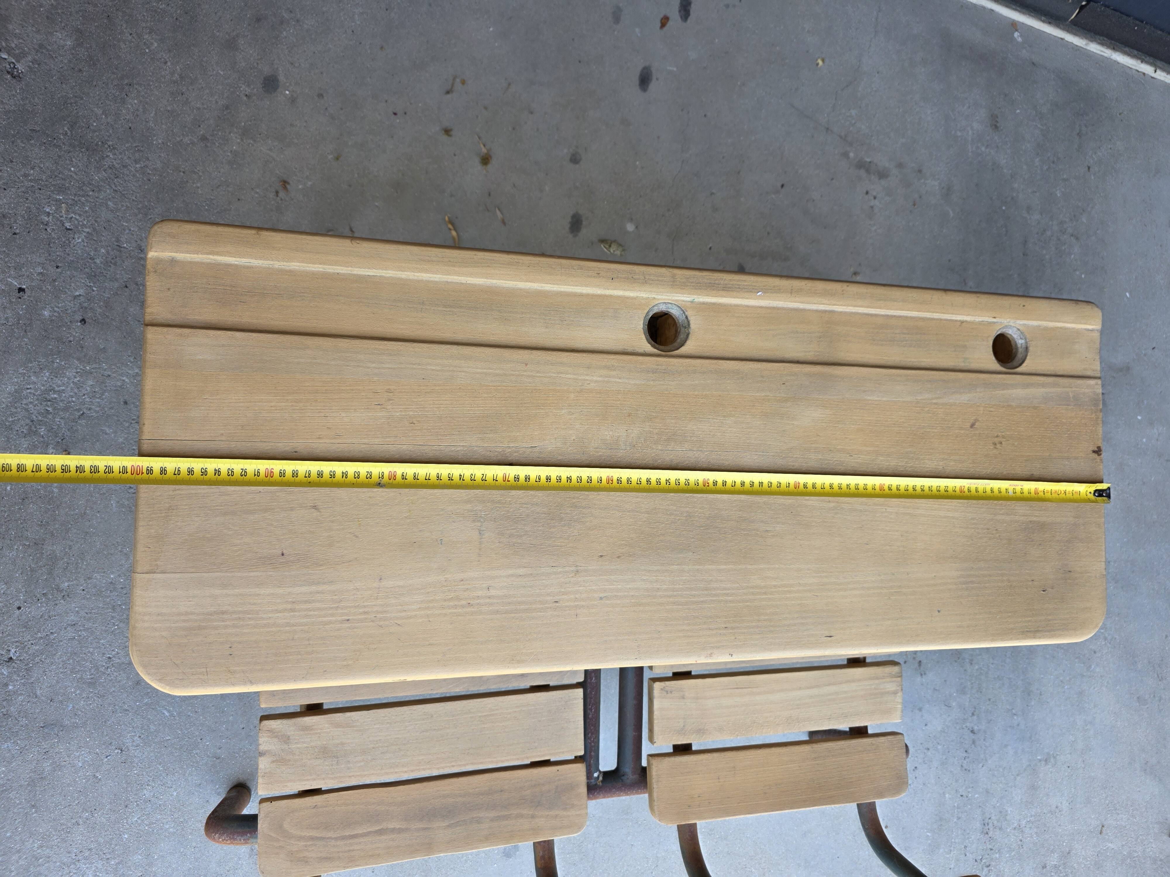 Vintage 2-seater school desk for children