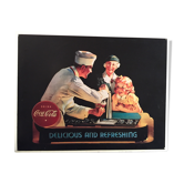Plaque publicitaire Coca Cola 41x32cm