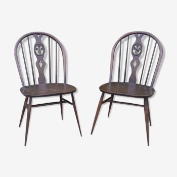 Paires de chaises scandinaves ercol année 50/60 vintage