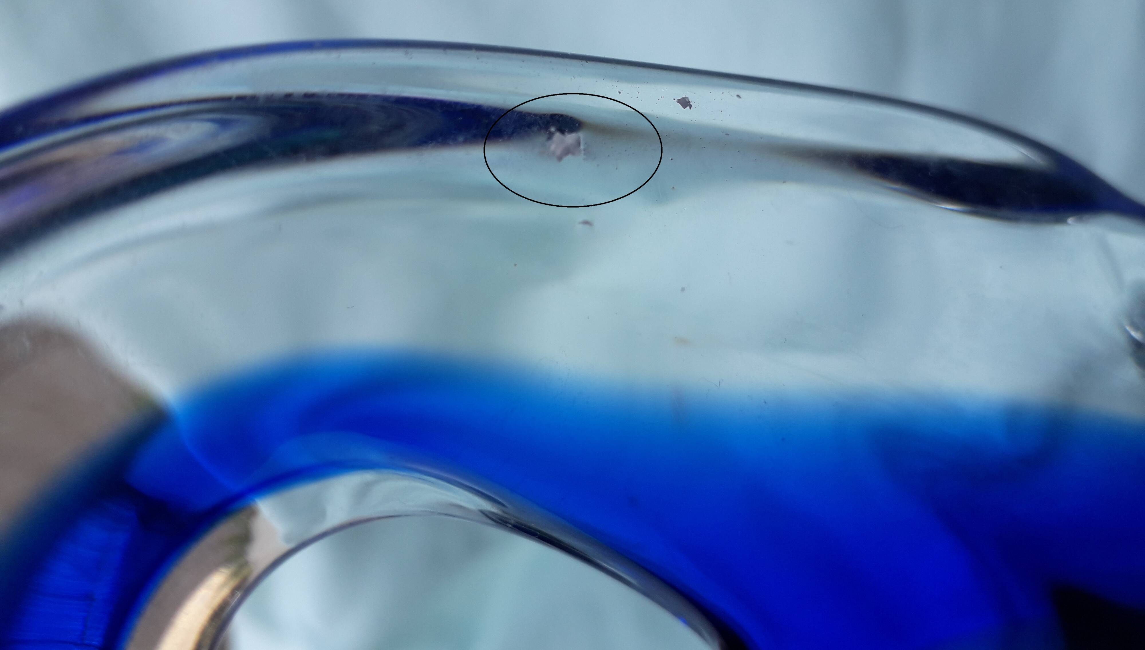 Blue glass vase in Murano style
