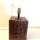 Brutalist folk art lamp base in teak from the 40s/50s.