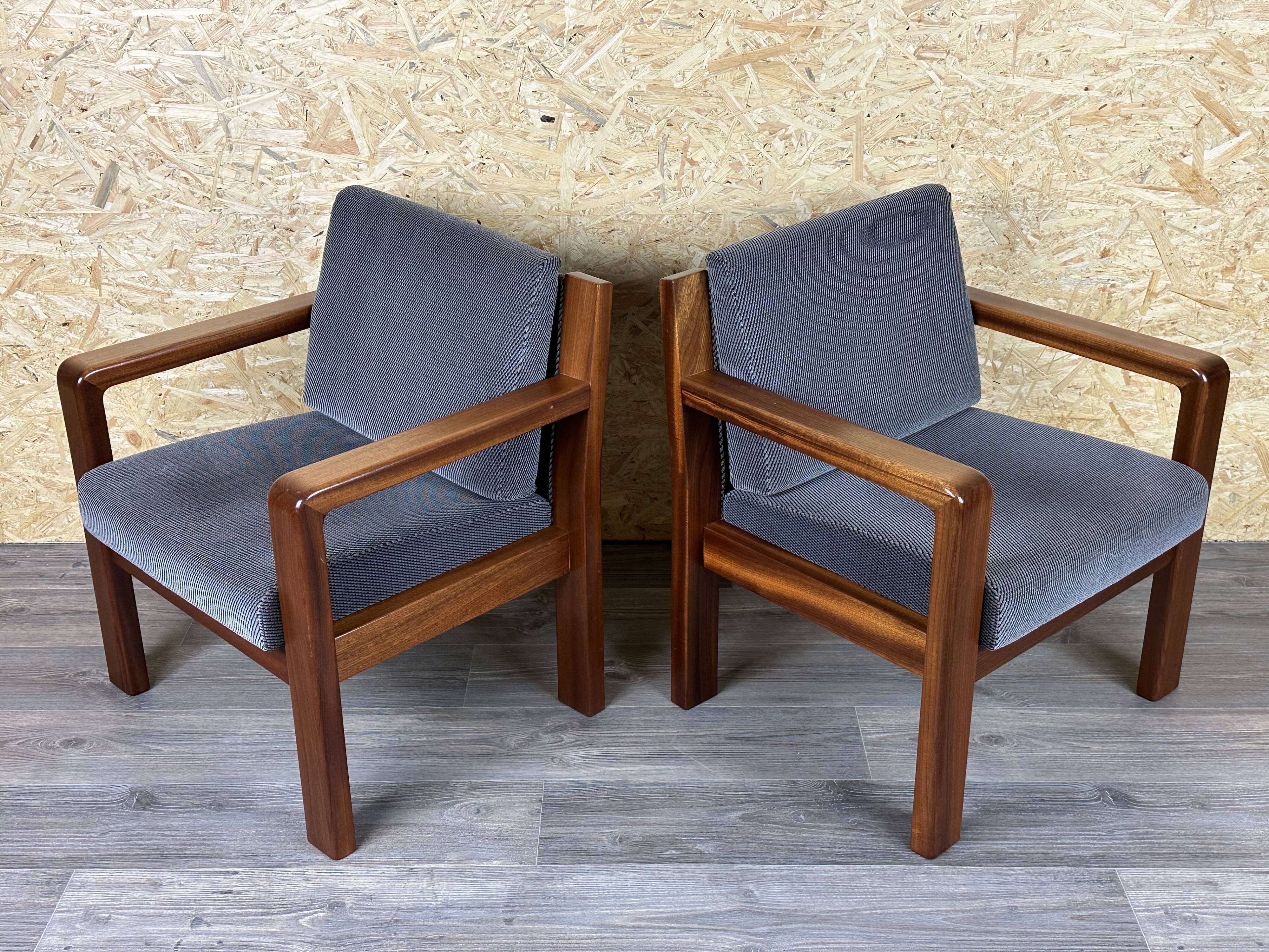 60s 70s Teak Easy Chair Lounge Chairs Danish Modern Design, Set of 2