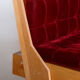 Red Midcentury Modern Oak Sofa, 1950s, Original well preserved upholstery
