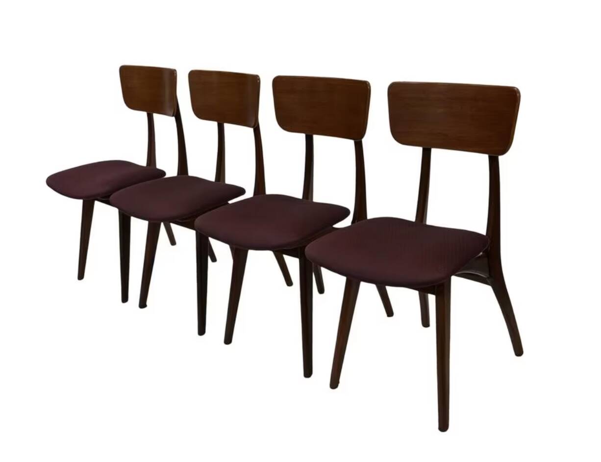 Vintage dining room chairs teak Topform design 60s Louis van Teeffelen