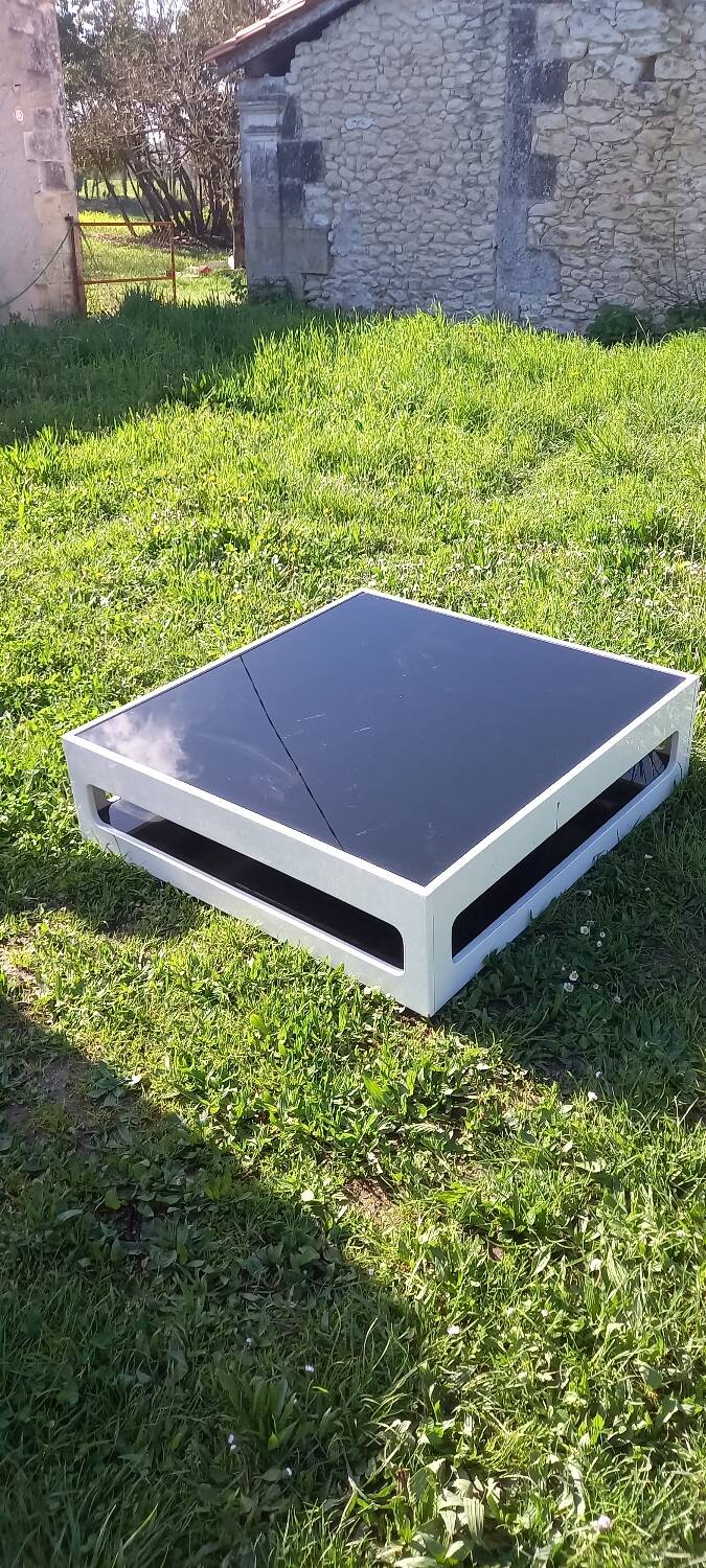 White and black square coffee table